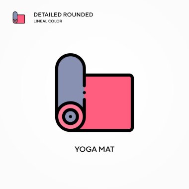 Yoga mat vektör simgesi. Modern vektör illüstrasyon kavramları. Düzenlemesi ve kişiselleştirmesi kolay.