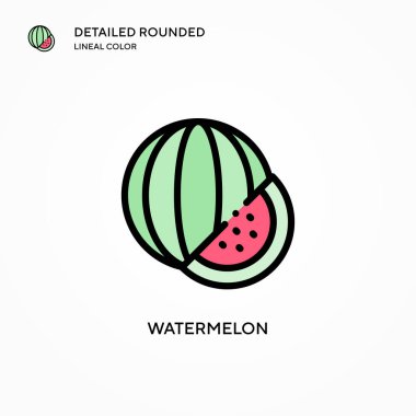 Karpuz vektör simgesi. Modern vektör illüstrasyon kavramları. Düzenlemesi ve kişiselleştirmesi kolay.
