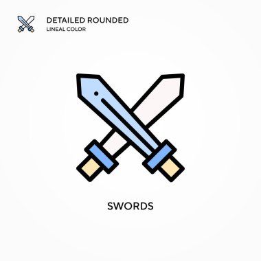 Kılıç vektör simgesi. Modern vektör illüstrasyon kavramları. Düzenlemesi ve kişiselleştirmesi kolay.