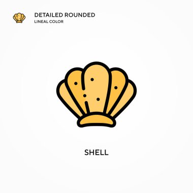 Kabuk vektör simgesi. Modern vektör illüstrasyon kavramları. Düzenlemesi ve kişiselleştirmesi kolay.