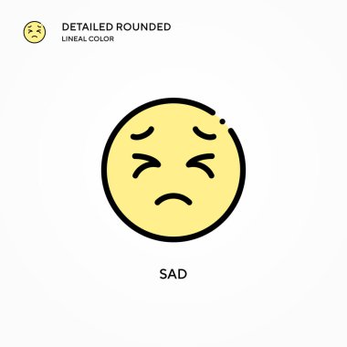 Üzücü vektör simgesi. Modern vektör illüstrasyon kavramları. Düzenlemesi ve kişiselleştirmesi kolay.