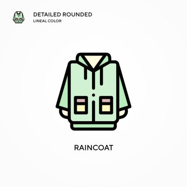 Yağmurluk vektör simgesi. Modern vektör illüstrasyon kavramları. Düzenlemesi ve kişiselleştirmesi kolay.