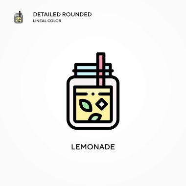 Limonata vektör simgesi. Modern vektör illüstrasyon kavramları. Düzenlemesi ve kişiselleştirmesi kolay.