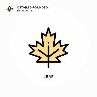 Yaprak vektör simgesi. Modern vektör illüstrasyon kavramları. Düzenlemesi ve kişiselleştirmesi kolay.