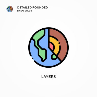 Katman vektör simgesi. Modern vektör illüstrasyon kavramları. Düzenlemesi ve kişiselleştirmesi kolay.