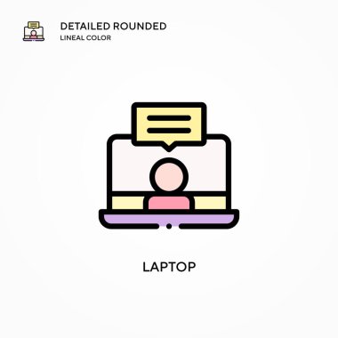 Laptop vektör simgesi. Modern vektör illüstrasyon kavramları. Düzenlemesi ve kişiselleştirmesi kolay.