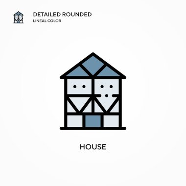 Ev vektör simgesi. Modern vektör illüstrasyon kavramları. Düzenlemesi ve kişiselleştirmesi kolay.
