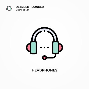 Kulaklık vektör simgesi. Modern vektör illüstrasyon kavramları. Düzenlemesi ve kişiselleştirmesi kolay.