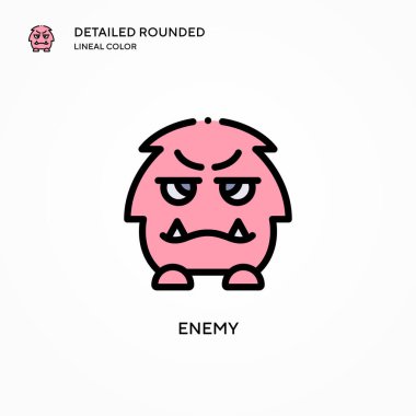 Düşman vektör simgesi. Modern vektör illüstrasyon kavramları. Düzenlemesi ve kişiselleştirmesi kolay.