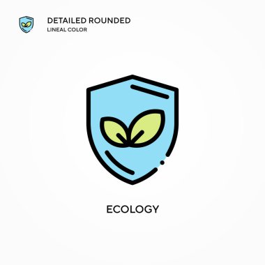 Ekoloji vektör simgesi. Modern vektör illüstrasyon kavramları. Düzenlemesi ve kişiselleştirmesi kolay.