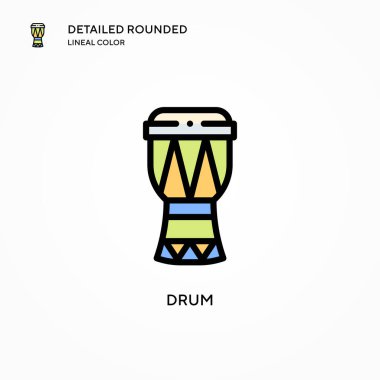 Davul vektör simgesi. Modern vektör illüstrasyon kavramları. Düzenlemesi ve kişiselleştirmesi kolay.