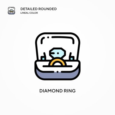 Elmas halka vektör simgesi. Modern vektör illüstrasyon kavramları. Düzenlemesi ve kişiselleştirmesi kolay.