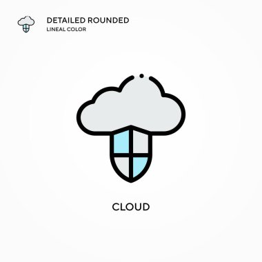 Bulut vektör simgesi. Modern vektör illüstrasyon kavramları. Düzenlemesi ve kişiselleştirmesi kolay.