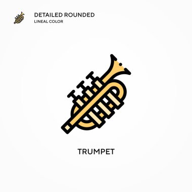 Trompet vektör simgesi. Modern vektör illüstrasyon kavramları. Düzenlemesi ve kişiselleştirmesi kolay.