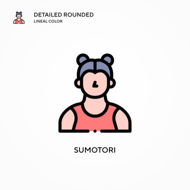 Sumotori vektör simgesi. Modern vektör illüstrasyon kavramları. Düzenlemesi ve kişiselleştirmesi kolay.