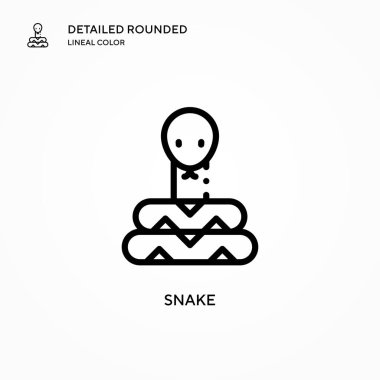 Yılan vektör simgesi. Modern vektör illüstrasyon kavramları. Düzenlemesi ve kişiselleştirmesi kolay.