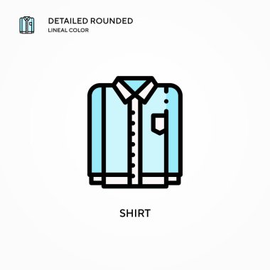 Gömlek vektör simgesi. Modern vektör illüstrasyon kavramları. Düzenlemesi ve kişiselleştirmesi kolay.