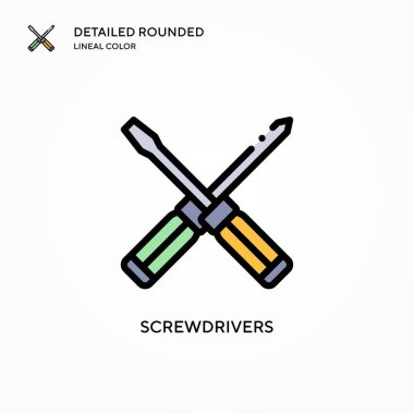 Tornavida vektör simgesi. Modern vektör illüstrasyon kavramları. Düzenlemesi ve kişiselleştirmesi kolay.