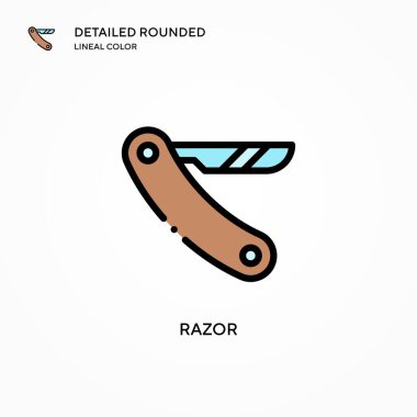 Ustura vektör simgesi. Modern vektör illüstrasyon kavramları. Düzenlemesi ve kişiselleştirmesi kolay.