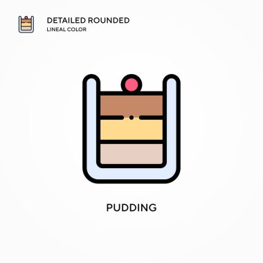 Puding vektör simgesi. Modern vektör illüstrasyon kavramları. Düzenlemesi ve kişiselleştirmesi kolay.