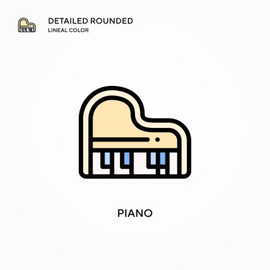 Piyano vektör ikonu. Modern vektör illüstrasyon kavramları. Düzenlemesi ve kişiselleştirmesi kolay.