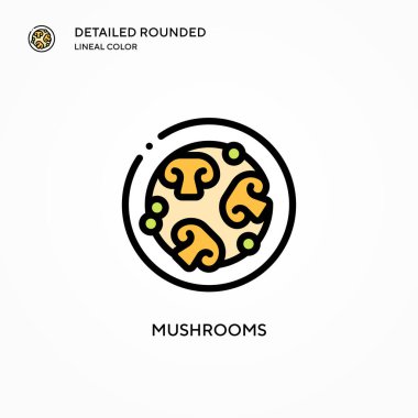 Mantar vektör simgesi. Modern vektör illüstrasyon kavramları. Düzenlemesi ve kişiselleştirmesi kolay.