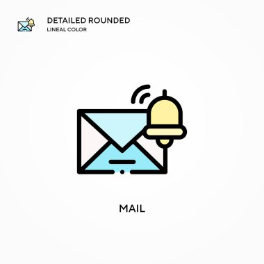 Posta vektör simgesi. Modern vektör illüstrasyon kavramları. Düzenlemesi ve kişiselleştirmesi kolay.