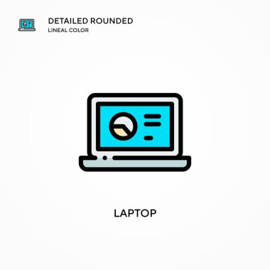 Laptop vektör simgesi. Modern vektör illüstrasyon kavramları. Düzenlemesi ve kişiselleştirmesi kolay.
