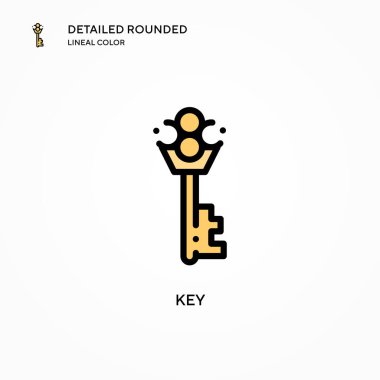 Anahtar vektör simgesi. Modern vektör illüstrasyon kavramları. Düzenlemesi ve kişiselleştirmesi kolay.