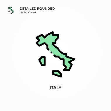 İtalya vektör simgesi. Modern vektör illüstrasyon kavramları. Düzenlemesi ve kişiselleştirmesi kolay.