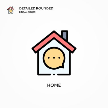 Ev vektör simgesi. Modern vektör illüstrasyon kavramları. Düzenlemesi ve kişiselleştirmesi kolay.