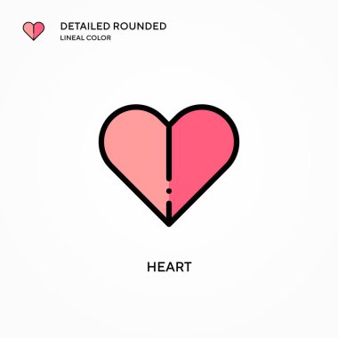 Kalp vektör simgesi. Modern vektör illüstrasyon kavramları. Düzenlemesi ve kişiselleştirmesi kolay.