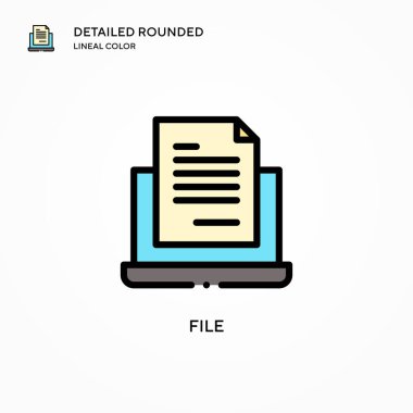 Dosya vektör simgesi. Modern vektör illüstrasyon kavramları. Düzenlemesi ve kişiselleştirmesi kolay.