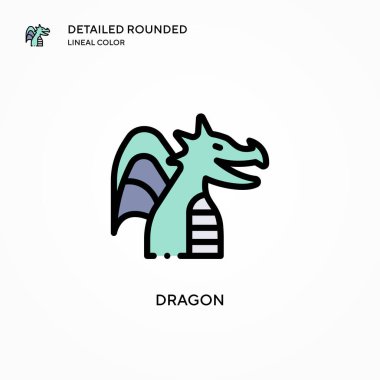 Ejderha vektör simgesi. Modern vektör illüstrasyon kavramları. Düzenlemesi ve kişiselleştirmesi kolay.