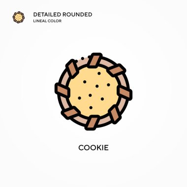 Kurabiye vektör simgesi. Modern vektör illüstrasyon kavramları. Düzenlemesi ve kişiselleştirmesi kolay.