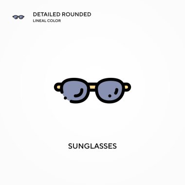 Güneş gözlüğü vektör simgesi. Modern vektör illüstrasyon kavramları. Düzenlemesi ve kişiselleştirmesi kolay.