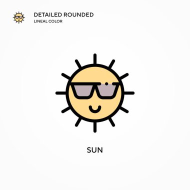 Güneş vektör simgesi. Modern vektör illüstrasyon kavramları. Düzenlemesi ve kişiselleştirmesi kolay.