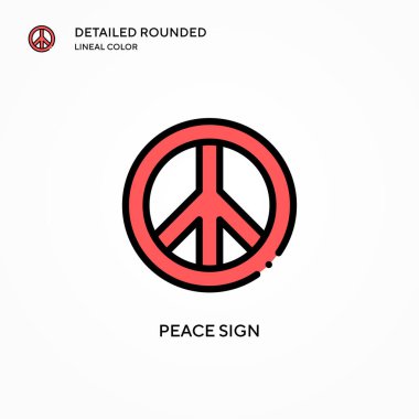 Barış işareti vektör simgesi. Modern vektör illüstrasyon kavramları. Düzenlemesi ve kişiselleştirmesi kolay.