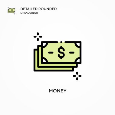 Para vektör simgesi. Modern vektör illüstrasyon kavramları. Düzenlemesi ve kişiselleştirmesi kolay.