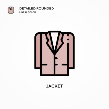 Ceket vektör simgesi. Modern vektör illüstrasyon kavramları. Düzenlemesi ve kişiselleştirmesi kolay.