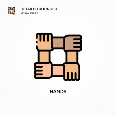 Eller vektör simgesi. Modern vektör illüstrasyon kavramları. Düzenlemesi ve kişiselleştirmesi kolay.