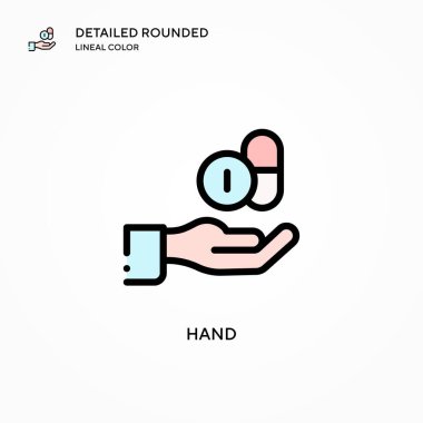 El vektör simgesi. Modern vektör illüstrasyon kavramları. Düzenlemesi ve kişiselleştirmesi kolay.