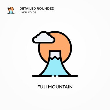 Fuji dağı vektör simgesi. Modern vektör illüstrasyon kavramları. Düzenlemesi ve kişiselleştirmesi kolay.