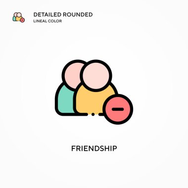 Dostluk vektör simgesi. Modern vektör illüstrasyon kavramları. Düzenlemesi ve kişiselleştirmesi kolay.
