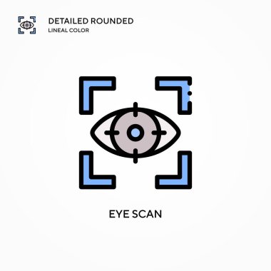 Göz tarama vektör simgesi. Modern vektör illüstrasyon kavramları. Düzenlemesi ve kişiselleştirmesi kolay.