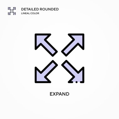 Vektör simgesini genişlet. Modern vektör illüstrasyon kavramları. Düzenlemesi ve kişiselleştirmesi kolay.