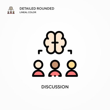 Tartışma vektör simgesi. Modern vektör illüstrasyon kavramları. Düzenlemesi ve kişiselleştirmesi kolay.
