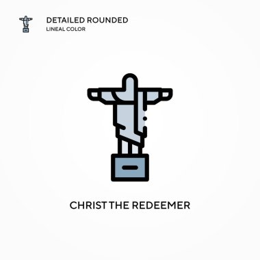 Kurtarıcı vektör ikonu İsa. Modern vektör illüstrasyon kavramları. Düzenlemesi ve kişiselleştirmesi kolay.