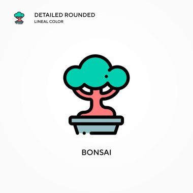 Bonsai vektör simgesi. Modern vektör illüstrasyon kavramları. Düzenlemesi ve kişiselleştirmesi kolay.