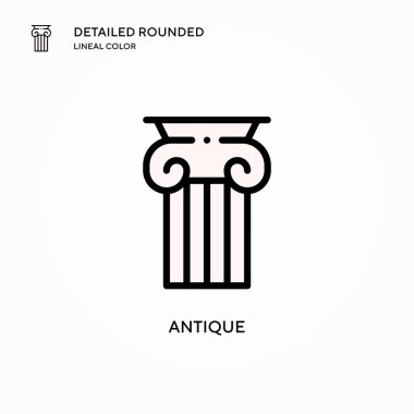 Antika vektör ikonu. Modern vektör illüstrasyon kavramları. Düzenlemesi ve kişiselleştirmesi kolay.